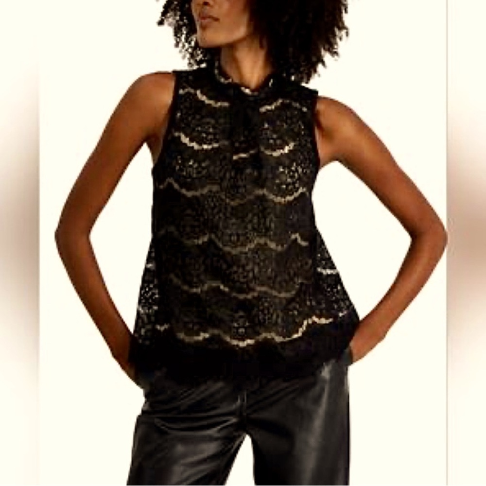 Black sleeveless halter style top Size M